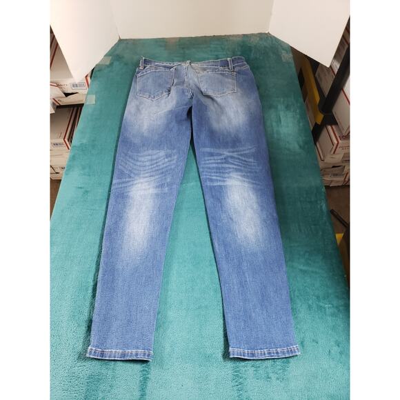 Kan Can Jeans Size 15 Womens Blue Stretch Denim Pants Mid Rise Ladies Skinny - Picture 11 of 12